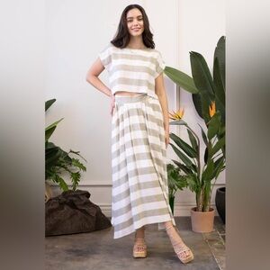 Blue Pepper Seaside Stripe Shirt and Skirt Set. Size Medium.